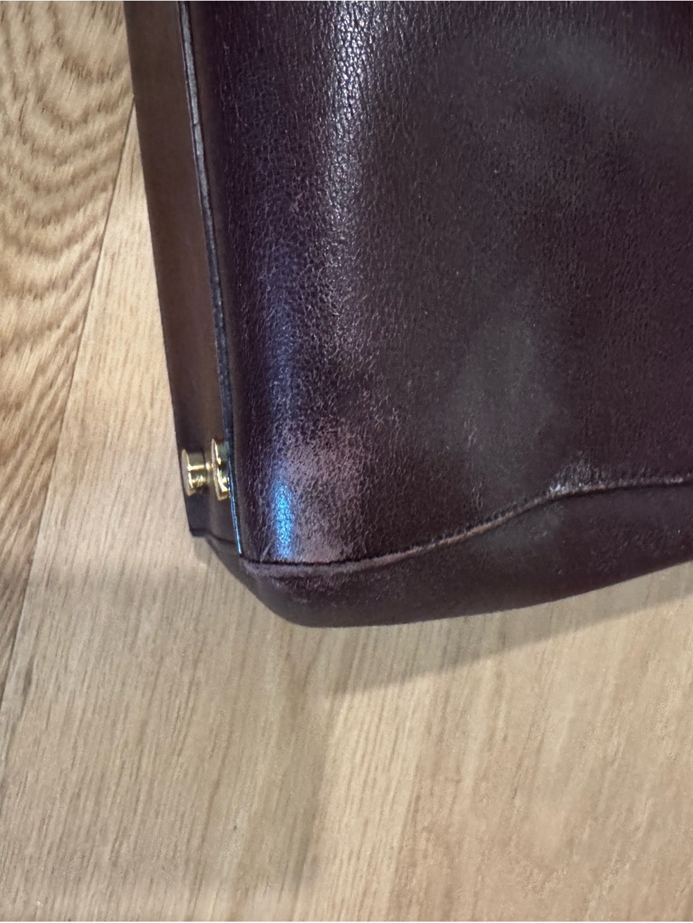 Saint Laurent Deep Burgundy Leather Satchel with Top Handle - Picture 5 of 9